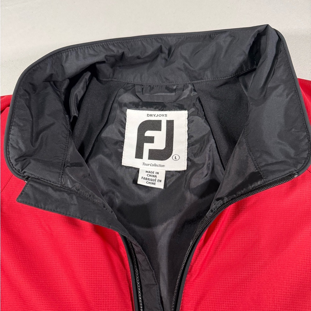FootJoy DryJoys Golf Wind Jacket L‎ Red Short Sleeve - Picture 12 of 12